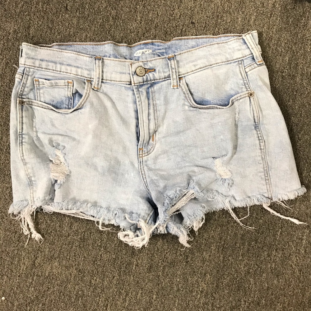Old Navy Boyfriend distress white wash shorts
